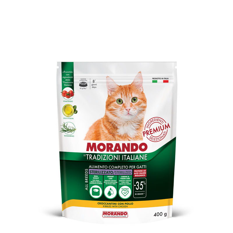 Morando - Tradizioni Italiane Cat Sterilizzato Croccantino con Pollo gr.400