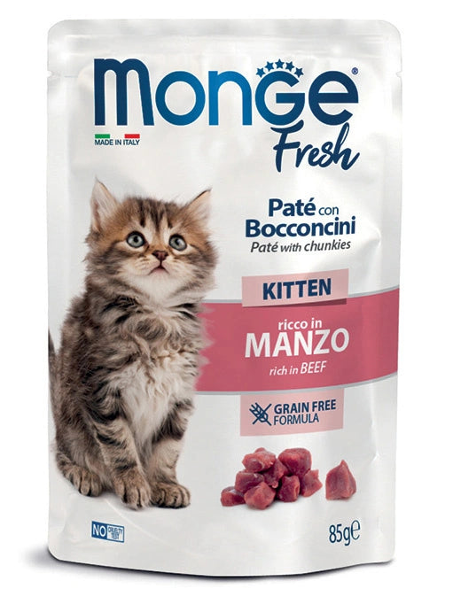 Monge - Cat Fresh Buste Kitten Manzo gr.85