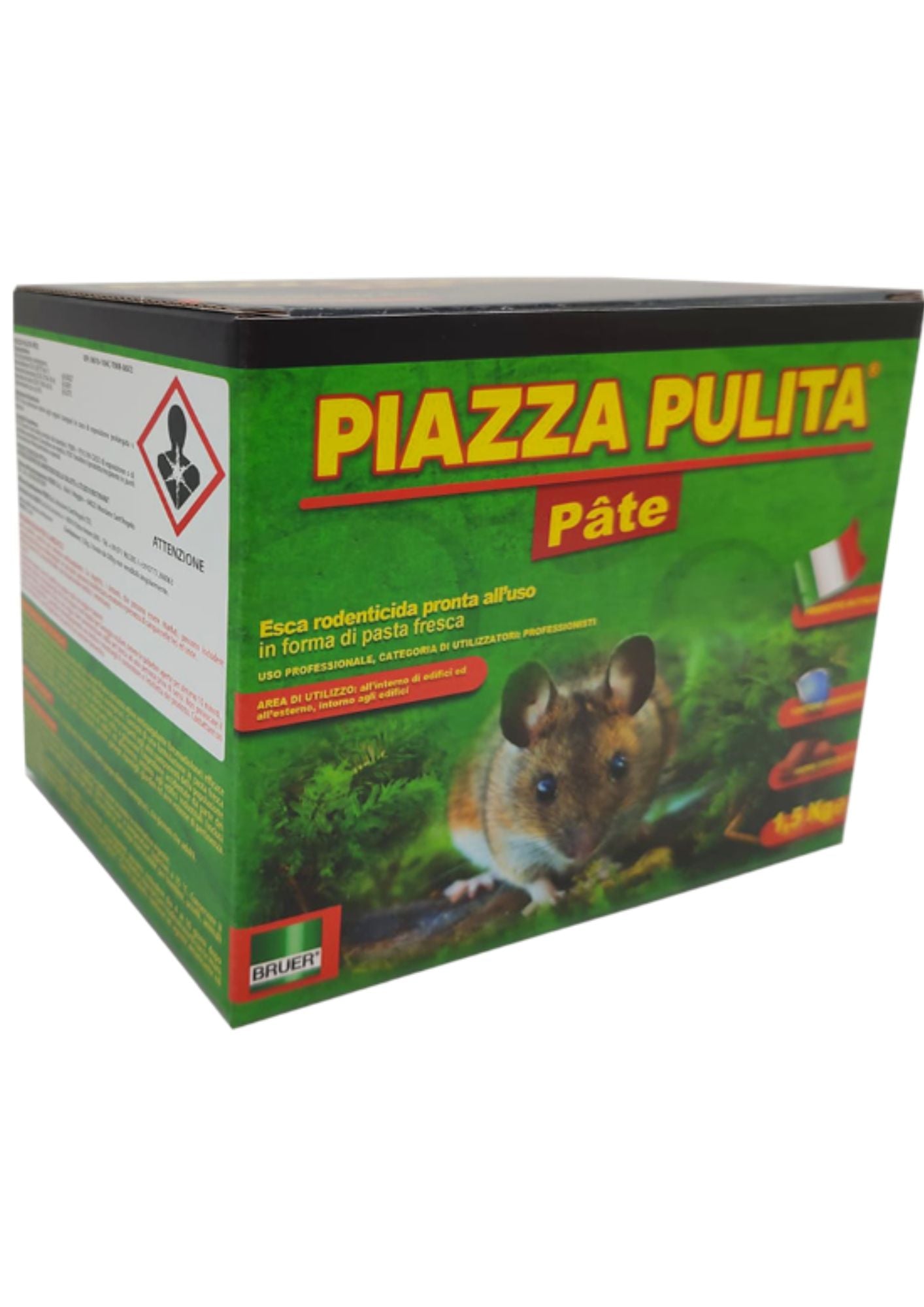 Ueber - Topicida Piazza Pulita Pate Bromadiolone Pasta Rosso kg.1,5