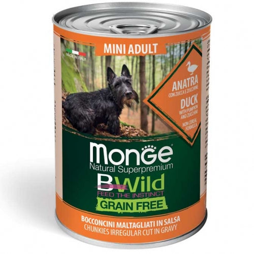 Grain Free - Dog Mini Adult Anatra Bocc. con Zucca e Zucchine gr.400 x 24p.