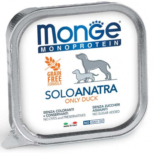 Monge - Patè Dog Monoproteico Solo Anatra gr.150 x 24p.