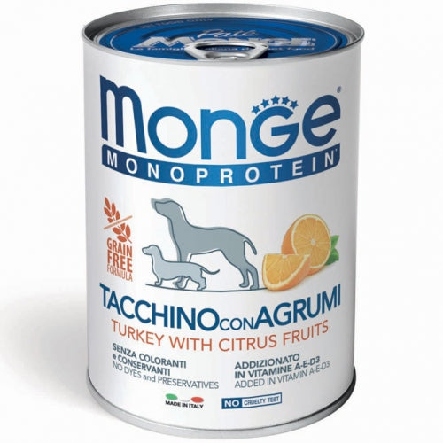 Monge - Monoproteico Paté Tacchino con Agrumi gr.400