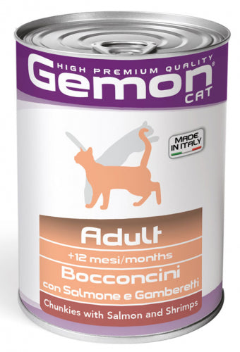 Gemon - Cat Bocconi Adult Salmone Gamberetti gr.415 x 24p.