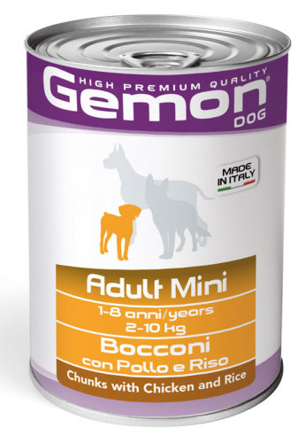 Gemon - Dog Bocconi Mini Adult con Pollo e Riso gr.415 x 24p.