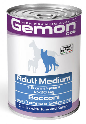 Gemon - Dog Bocconi Medium con Tonno e Salmone gr.415 x 24p.