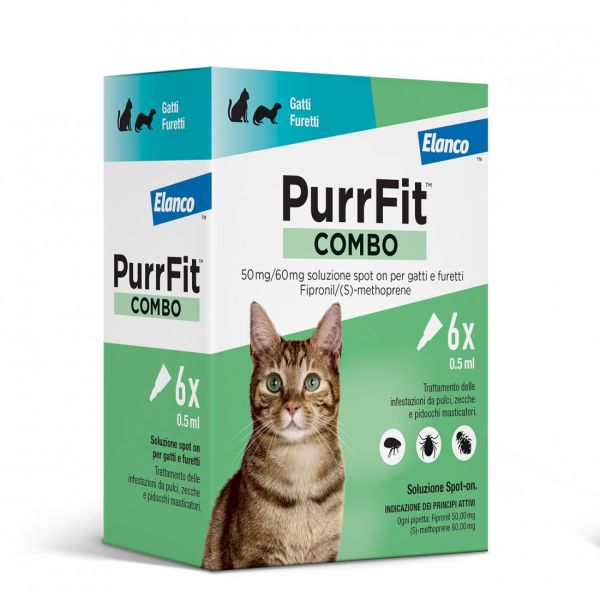 PurrFit™ COMBO: Antiparassitario spot-on per gatti x 6 pipette