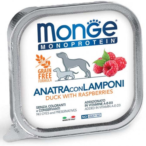 Monge - Patè Dog Monoproteico Frutta Anatra e Lampone gr.300 x 18p.