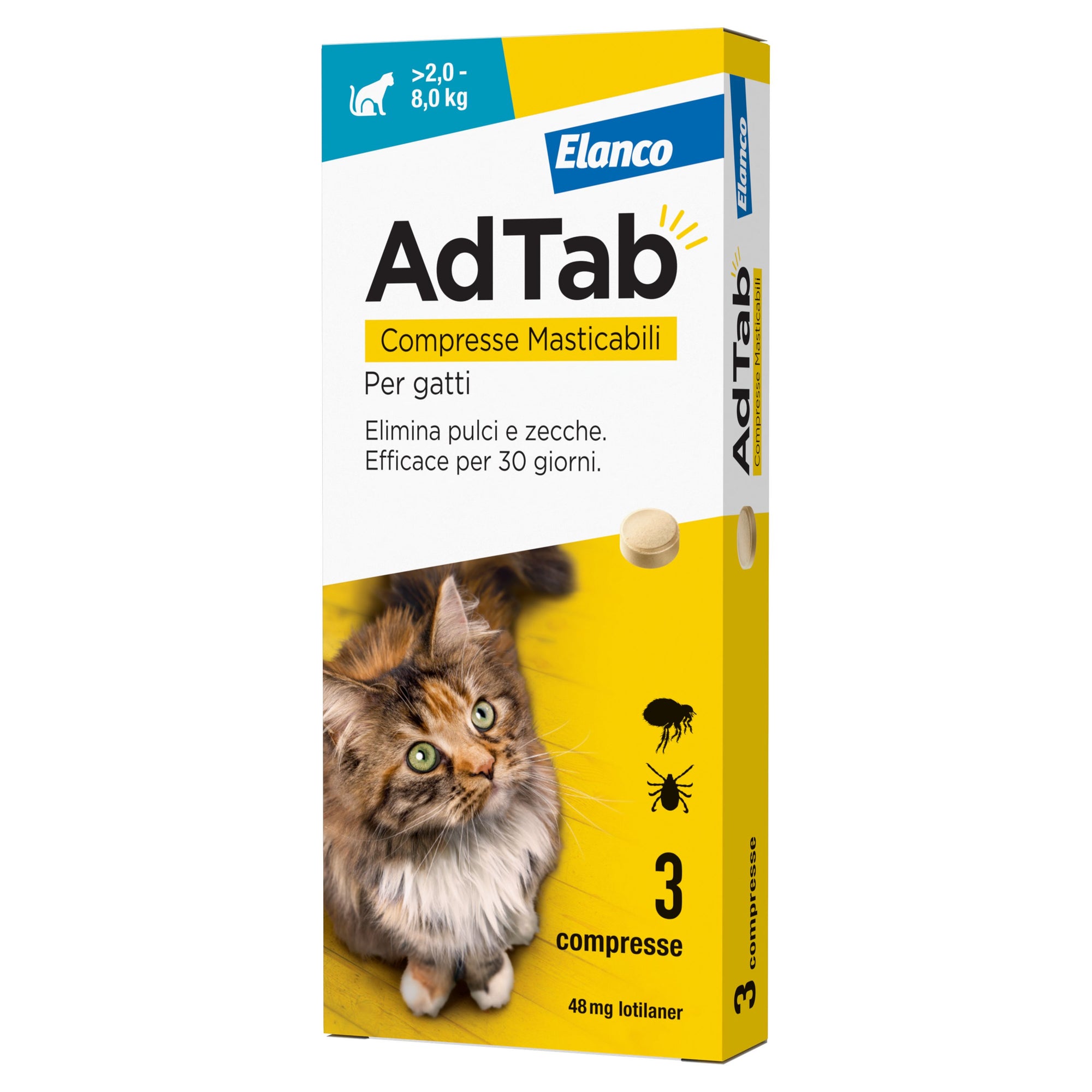 Ad Tab - Comp. Masticabili per Gatti 48 mg. da kg.2 a kg.8 x 3p
