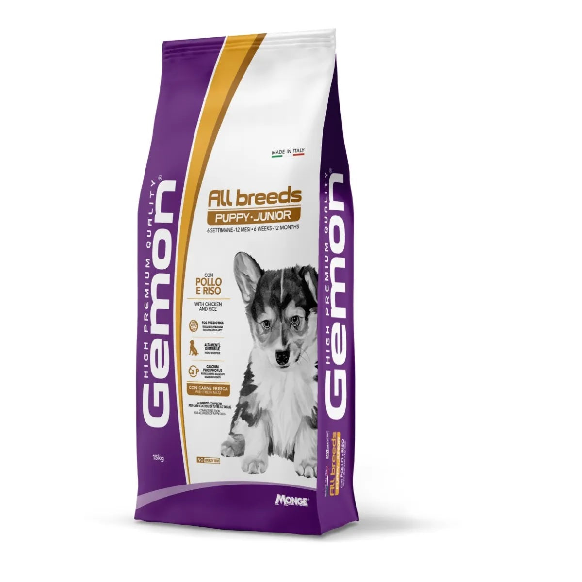 Gemon - All Breeds Puppy & Junior Pollo e Riso kg.15