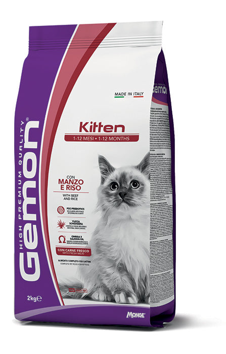 Gemon - Cat Kitten Manzo e Riso kg.2