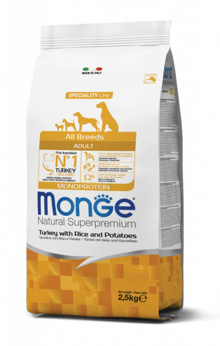 Monge - All Breeds Adult Tacchino / Riso / Pat kg.2,5