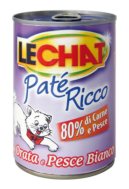 Lechat - Cat Ricco Orata Pesce Bianco Pate gr.400 x 24p.