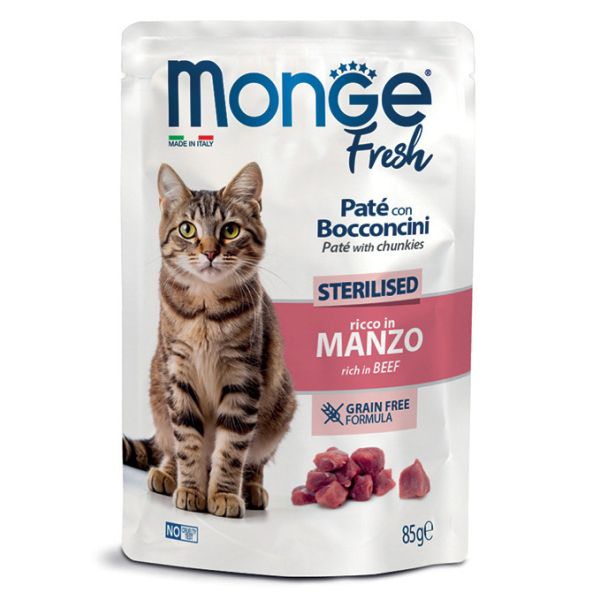 Monge - Cat Fresh Buste Sterilizzed Manzo gr.85