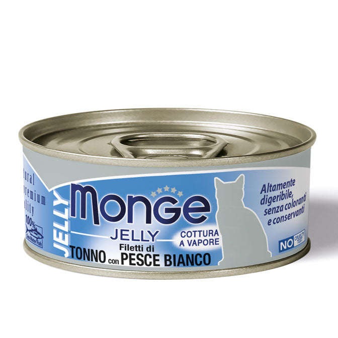 Monge - Cat Jelliy Filetti Tonno e Pesce Bianco gr.80 x 24p.