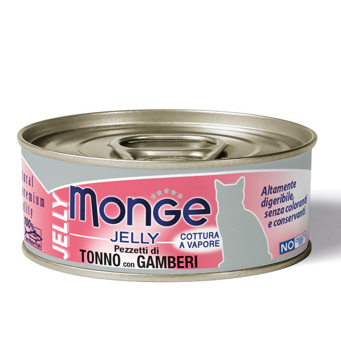 Monge - Cat Jelly Pezzi Tonno Gamberetti gr.80 x 24p.