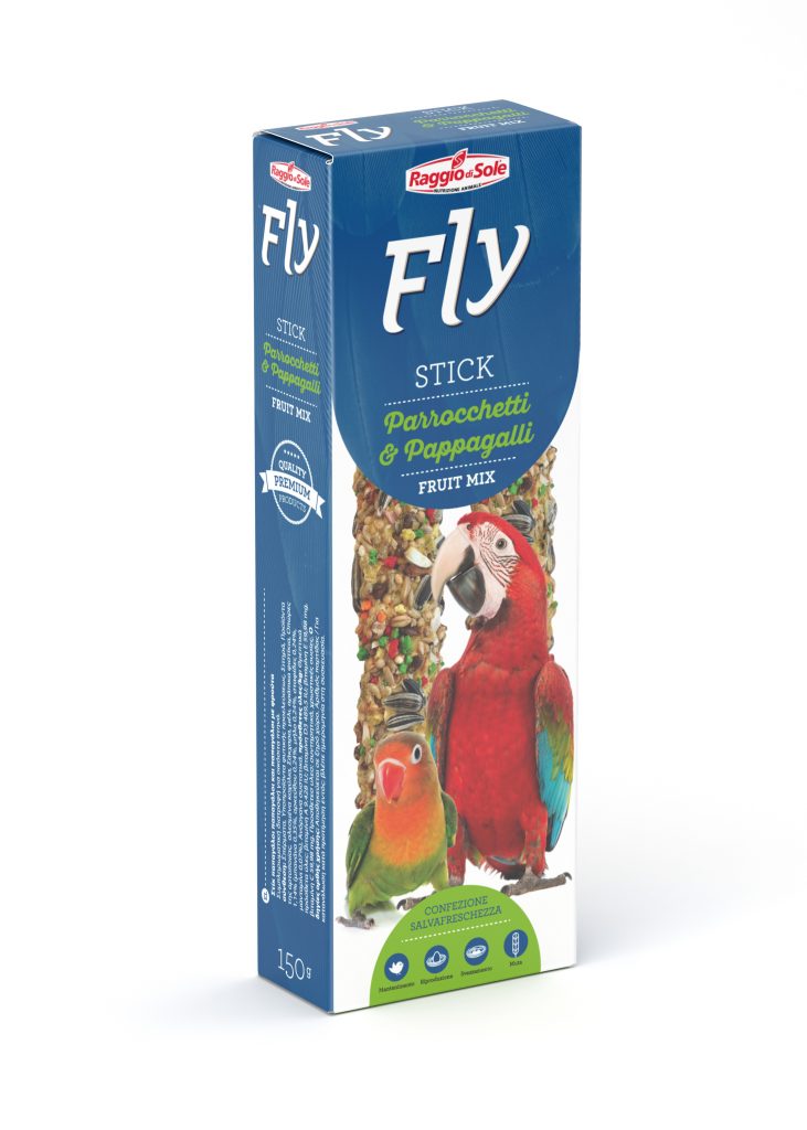 Fly - Ornitologia Stick Parrocchetto e Pappagalli Fruit Mix Astucci x 2p. da gr.150