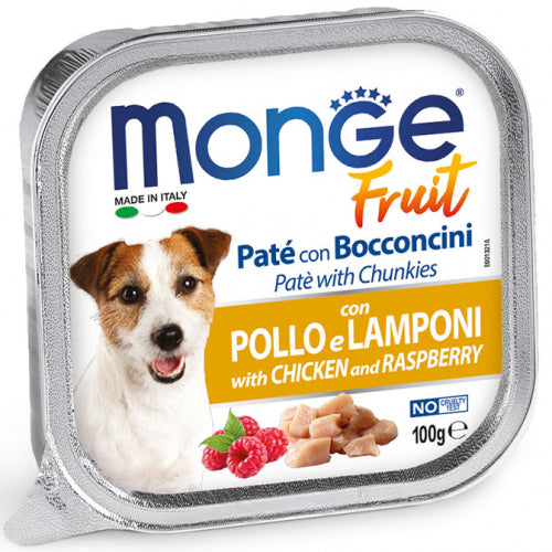 Monge - Dog Fresh Patè Fruit Pollo Lampone gr.100