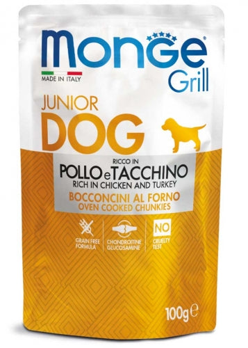 Monge - Dog Buste Grill Puppy Jiunior Pollo Tacchino gr.100 x 24p.