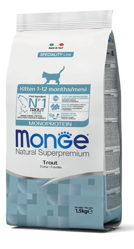 Monge - Cat Natural Monoproteico Kitten Trota kg.1,5