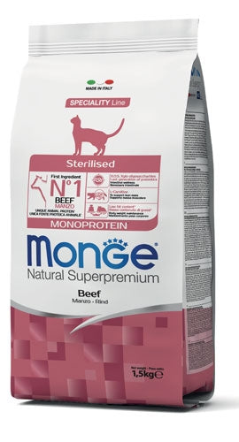 Monge - Cat Sterilized Manzo Monoproteico kg.1,5