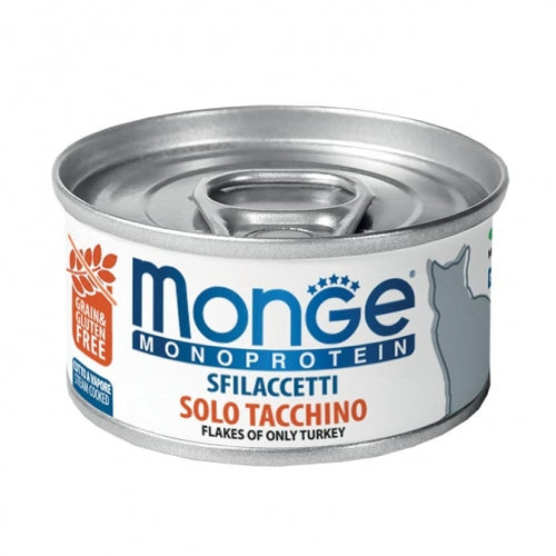 Monge - Sfilaccetti Monoproteico Cat Tacchino gr.80 x 24p.