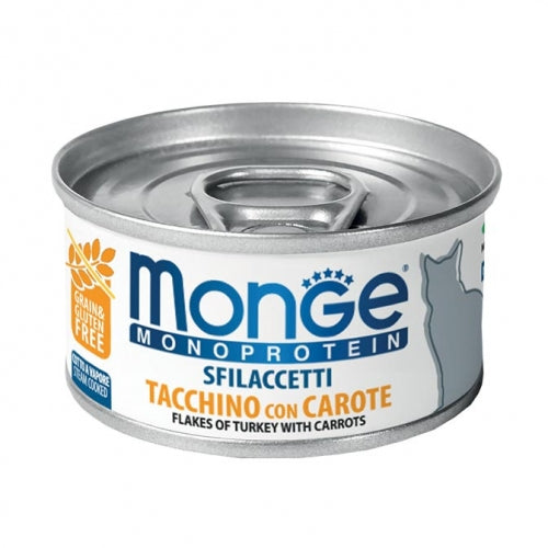 Monge - Sfilaccetti Monoproteico Cat Tacchino Carote gr.80 x 24p.