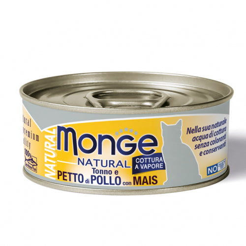 Monge - Cat Natural Petto di Pollo Mais gr.80 x 24p.