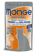 Monge - Cat Buste Tonno Pinne Gialle e Salmone gr.80 x 24p.