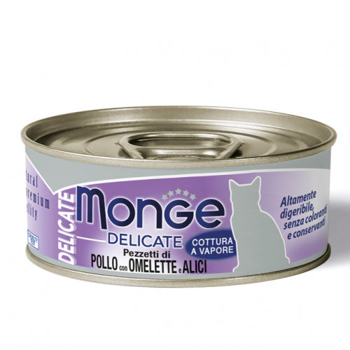 Monge - Cat Delicate Pollo con Omelette e Alici gr.80 x24p