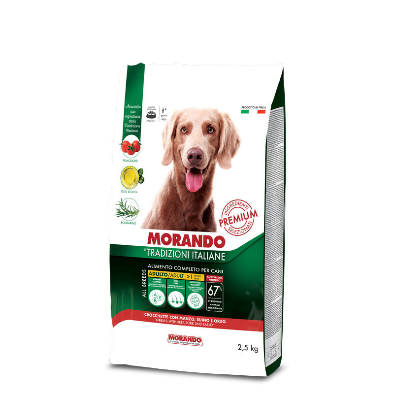Morando - Tradizioni Italiane Dog Crocchette co Manzo, Suino e Orzo kg.2,5