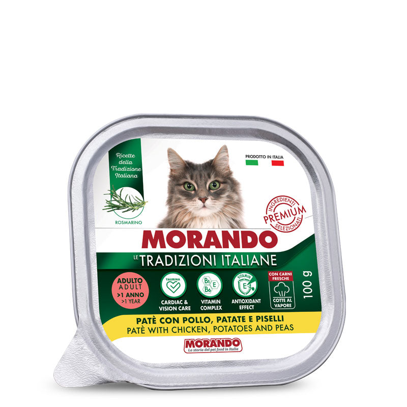 Morando - Tradizioni Italiane Cat Patè con Pollo, Patate e Piselli gr.100
