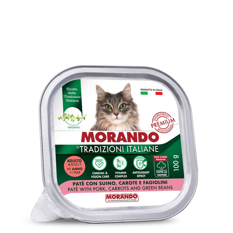 Morando - Tradizioni Italiane Cat Patè con Suino, Carate e Fagiolini gr.100
