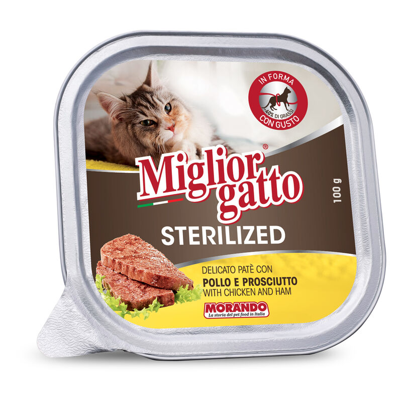 Morando - Cat Miglior Gatto Sterilized Pollo e Prosciutto gr.100 x 32p.