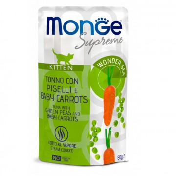 Monge - Buste Cat Supr. Kitten Tonno / Piselli / Cagr. gr.80 x 24p.