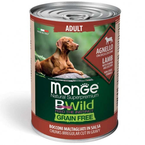 Grain Free - Dog Adult Agnello Bocc. con Zucca e Zucchine gr.400 x 24p.