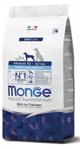 Monge - Medium Puppy &amp; Junior / Pollo kg.3