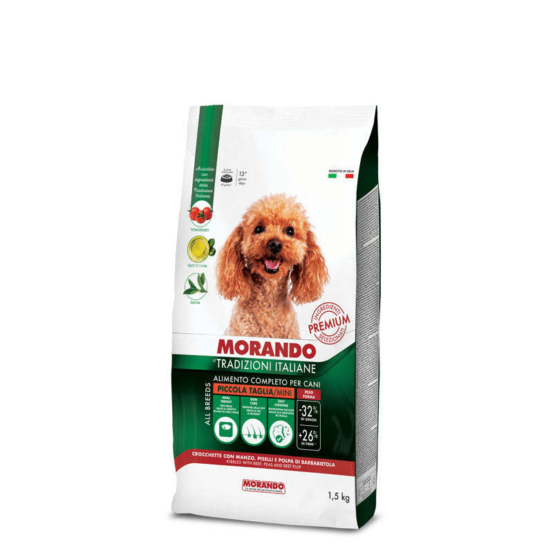 Morando - Le Trad. Italiane Dog Crocchette con Manzo, Piselli e Polpa di Barbabietola kg.1,5