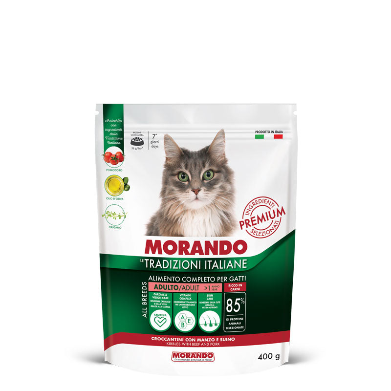 Morando - Le Trad. Italiane Cat Croccantini con Manzo e Suino gr.400