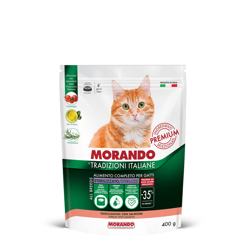 Morando - Le Trad. Italiane Cat Croccantini Sterilizzato con Salmone gr.400