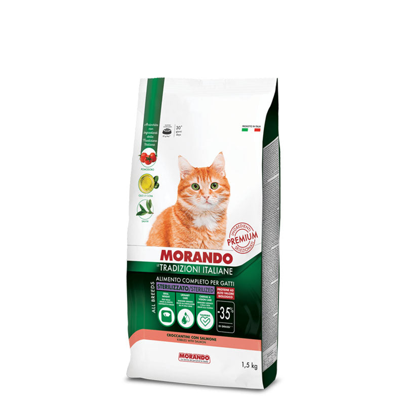Morando - Le Trad. Italiane Cat Croccantini Sterilized con Salmone kg.1,5