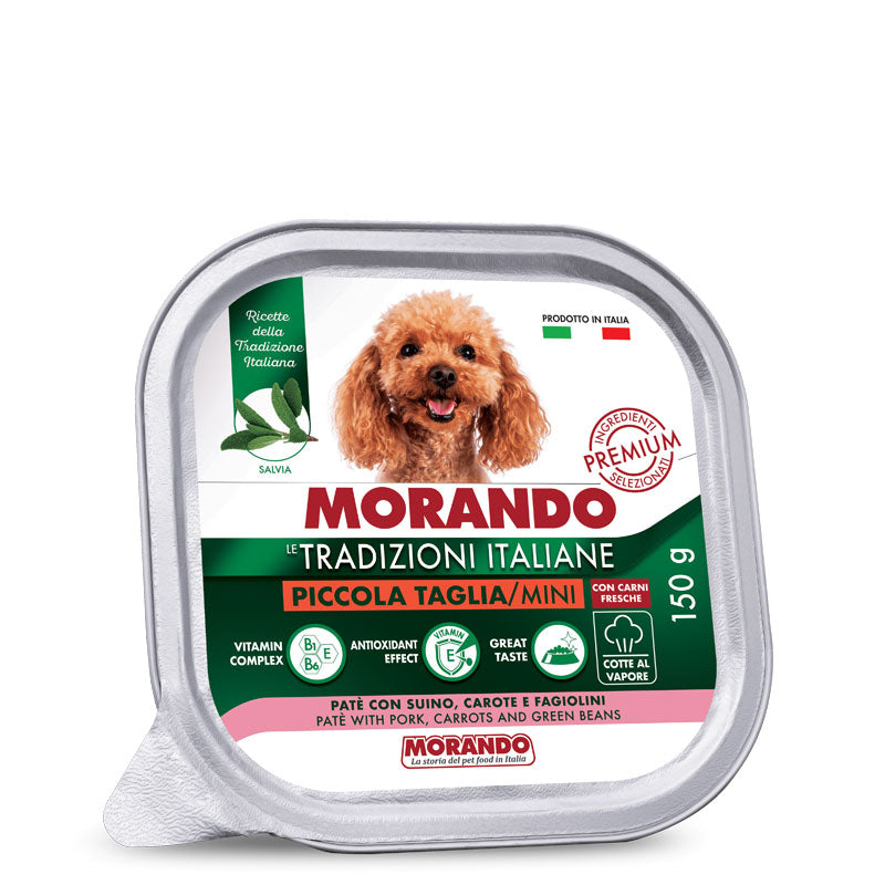 Morando - Le Trad. Italiane Dog Patè con Suino, Carote e Fagiolini gr.150