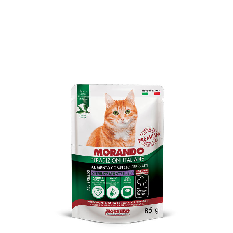 Morando - Le Trad. Italiane Cat Buste Bocc. in Gelatina con Manzo e Ortaggi gr.85