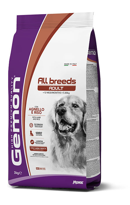 Gemon - Dog Medium Adult con Agnello e Riso kg.3