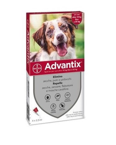 Advantix - Cane 10 - 25 kg. Pipette 4 x 2,5ml