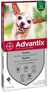 Advantix - Cane &lt; 4 kg. Pipette 4 x 0,4ml