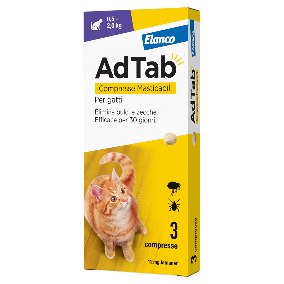Ad Tab - Comp. Masticabili per Gatti 12 mg. da gr. 0,5 a kg.2 x 3p.