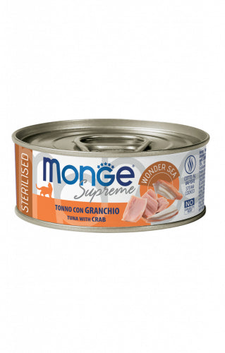 Monge - Scatolette Cat Supreme Sterilized Tonno con Granchio  gr.80 x 24p.