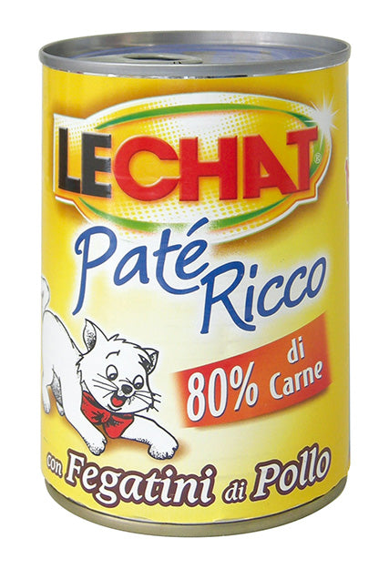 Lechat - Cat Ricco Fegatini di Pollo Pate gr.400 x 24p.