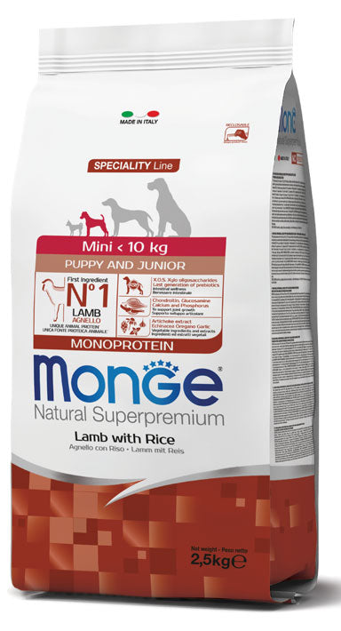 Monge - Mini Puppy &amp; Agnello Riso  kg.2,5