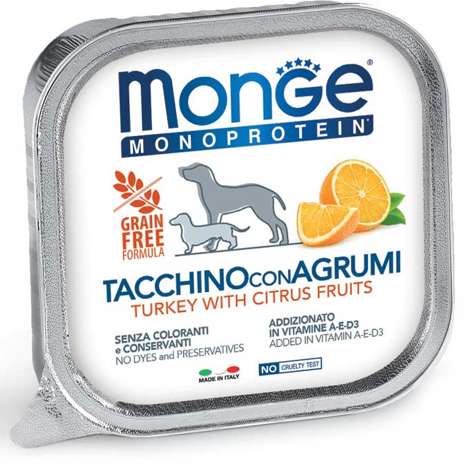 Monge - Dog Frutta Tacchino e Agrumi gr.150 x 24p.